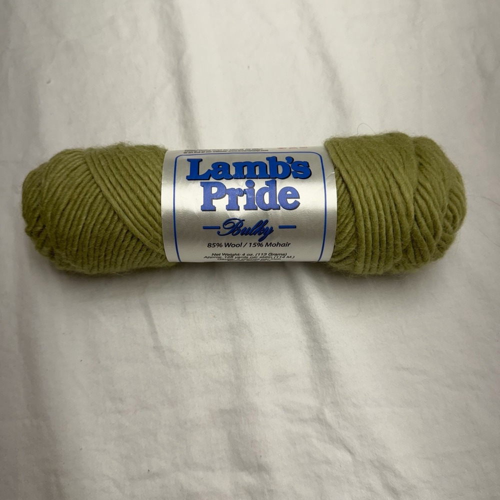 Brown Sheep Lambs Pride Bulky Yarn Wool Mohair Pistachio Green 4oz Skein USA